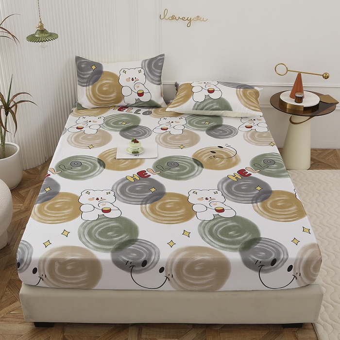 91家纺网 家纺一手货源 找家纺 纽缦 2023新款冰丝凉席三件套床笠款 活力青春-暗