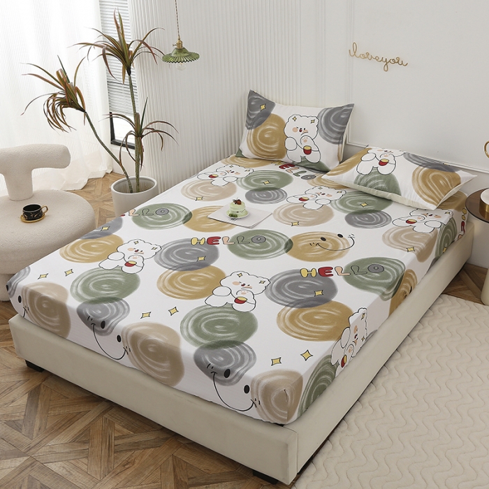 91家纺网 家纺一手货源 找家纺 纽缦 2023新款冰丝凉席三件套床笠款 活力青春-暗