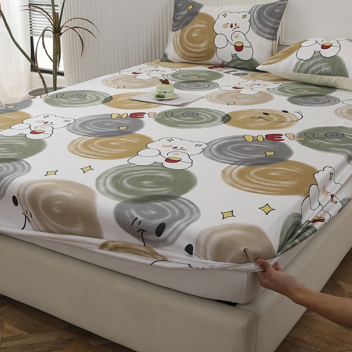 91家纺网 家纺一手货源 找家纺 纽缦 2023新款冰丝凉席三件套床笠款 活力青春-暗