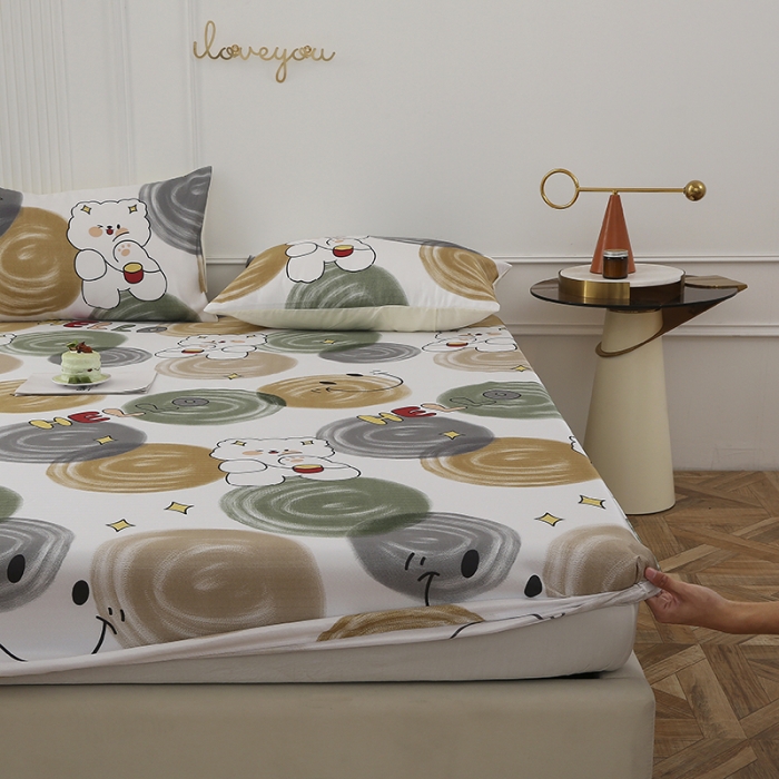 91家纺网 家纺一手货源 找家纺 纽缦 2023新款冰丝凉席三件套床笠款 活力青春-暗