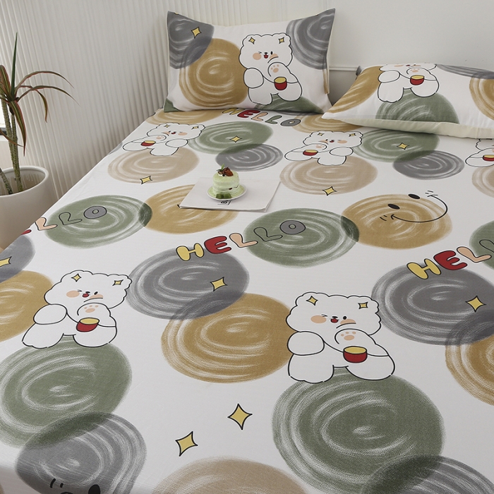 91家纺网 家纺一手货源 找家纺 纽缦 2023新款冰丝凉席三件套床笠款 活力青春-暗