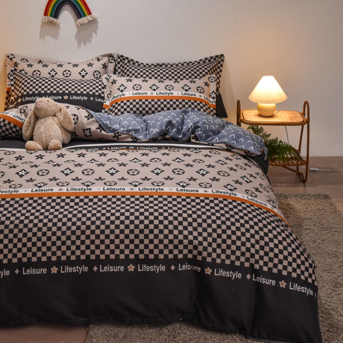 91家纺网 家纺一手货源 找家纺 好亿来 2025新款植物羊绒加厚斜纹磨毛四件套皇家绅士-咖