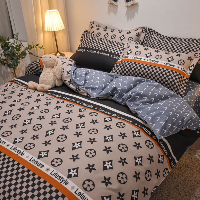 91家纺网 家纺一手货源 找家纺 好亿来 2025新款植物羊绒加厚斜纹磨毛四件套皇家绅士-咖