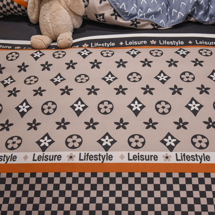 91家纺网 家纺一手货源 找家纺 好亿来 2025新款植物羊绒加厚斜纹磨毛四件套皇家绅士-咖