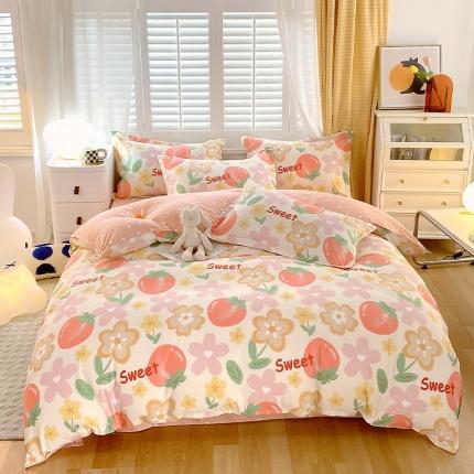 好亿来 2025新款植物羊绒加厚斜纹磨毛四件套卡布林