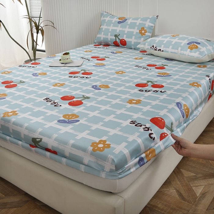 91家纺网 家纺一手货源 找家纺 纽缦 2023新款冰丝凉席三件套床笠款 雨果清香-青