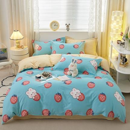 91家纺网 家纺一手货源 找家纺 (总)金窝窝家纺  2024新款全棉印花小清新四件套