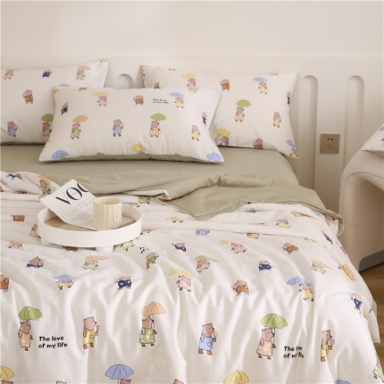 91家纺网 家纺一手货源 找家纺 （总）蓝庭 2023新款魔法夏被四件套夏凉被春秋被