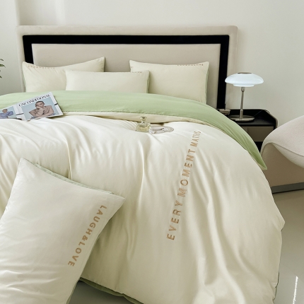 91家纺网 家纺一手货源 找家纺 （总）金牛座 2025新款40S精梳长绒棉全棉刺绣四件套艾文系列