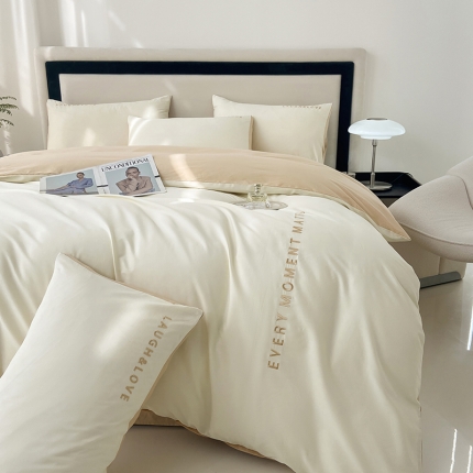 91家纺网 家纺一手货源 找家纺 （总）金牛座 2025新款40S精梳长绒棉全棉刺绣四件套艾文系列