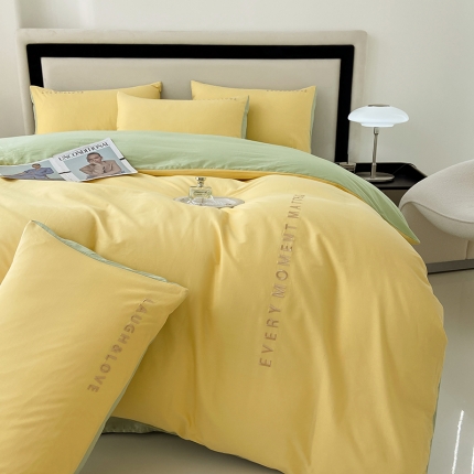 91家纺网 家纺一手货源 找家纺 （总）金牛座 2025新款40S精梳长绒棉全棉刺绣四件套艾文系列