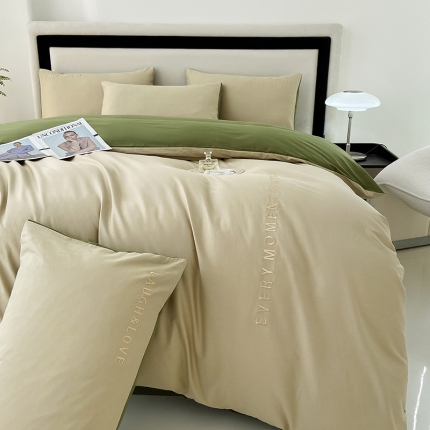 91家纺网 家纺一手货源 找家纺 （总）金牛座 2025新款40S精梳长绒棉全棉刺绣四件套艾文系列