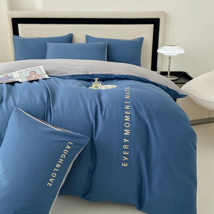 91家纺网 家纺一手货源 找家纺 （总）金牛座 2025新款40S精梳长绒棉全棉刺绣四件套艾文系列