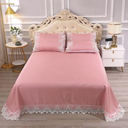 91家纺网 家纺一手货源 找家纺 （总）雪夫人 2023新款 蕾丝花边冰丝席提花三件套