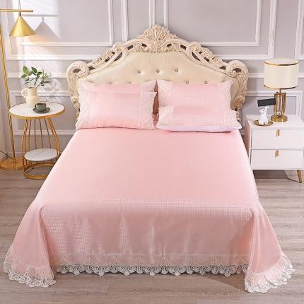 91家纺网 家纺一手货源 找家纺 （总）雪夫人 2023新款 蕾丝花边冰丝席提花三件套