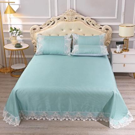 91家纺网 家纺一手货源 找家纺 （总）雪夫人 2023新款 蕾丝花边冰丝席提花三件套