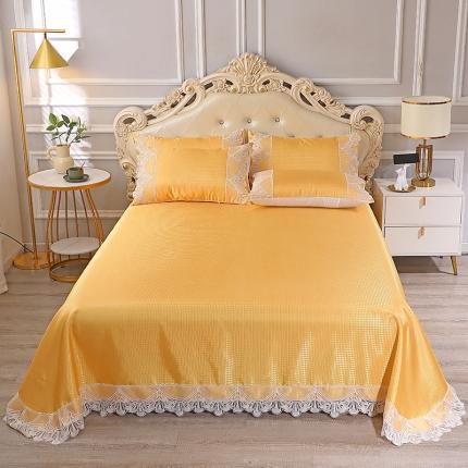 91家纺网 家纺一手货源 找家纺 （总）雪夫人 2023新款 蕾丝花边冰丝席提花三件套