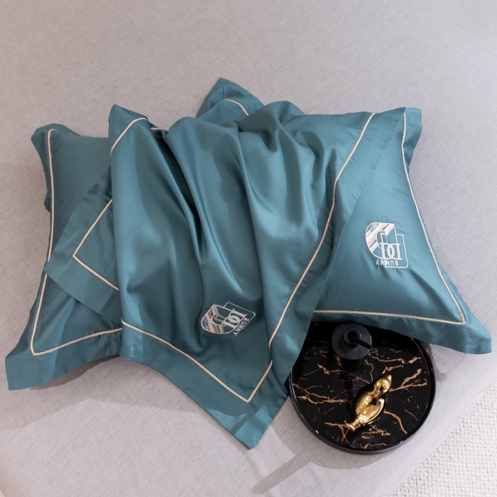 91家纺网 家纺一手货源 找家纺 总琉宿 2023新款澳棉CR工艺50s双股长绒棉绣花四件套露西亚刺绣系列