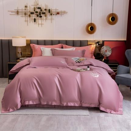 琉宿 2023新款澳棉CR工艺50s双股长绒棉绣花四件套露西亚刺绣系列 露西亚-香芋紫