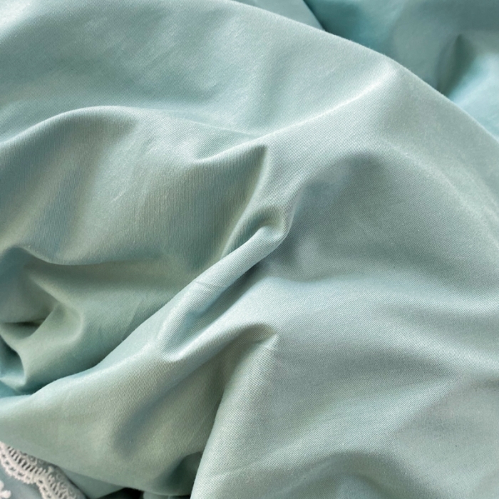 91家纺网 家纺一手货源 找家纺 花香四季 网红新款全棉法式浪漫蕾丝四件套少女心公主风床裙纯 抹茶绿