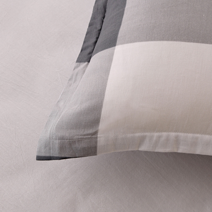 91家纺网 家纺一手货源 找家纺 茗婷 2025纯棉单人双人枕套枕芯 黑白格