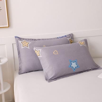 91家纺网 家纺一手货源 找家纺 茗婷 2025纯棉单人双人枕套枕芯 启明星-灰