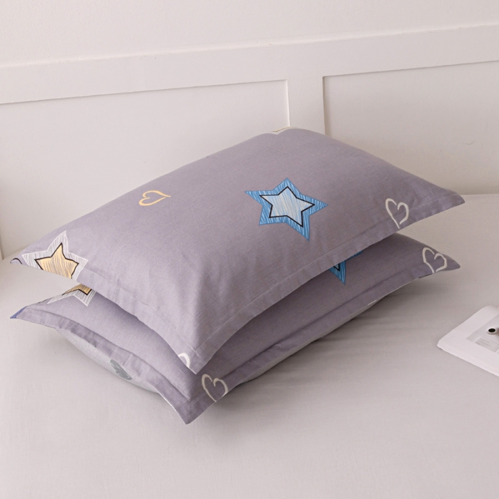 91家纺网 家纺一手货源 找家纺 茗婷 2025纯棉单人双人枕套枕芯 启明星-灰