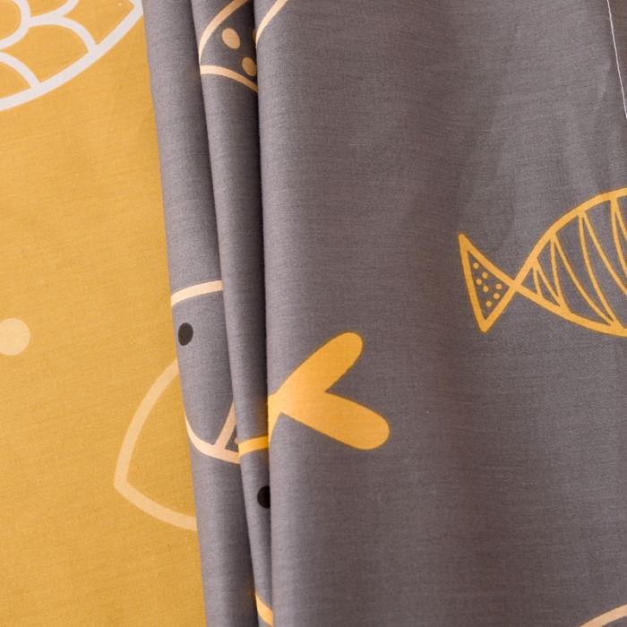 91家纺网 家纺一手货源 找家纺 茗婷 2025纯棉单人双人枕套枕芯 自由鱼趣-灰