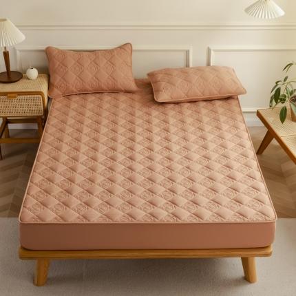 91家纺网 家纺一手货源 找家纺 （总）BOSS 2024新款麻小绵山茶花系列夹棉大豆床笠