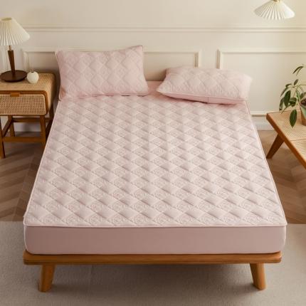 91家纺网 家纺一手货源 找家纺 （总）BOSS 2024新款麻小绵山茶花系列夹棉大豆床笠