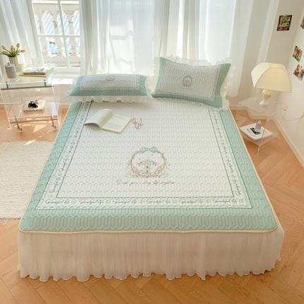 91家纺网 家纺一手货源 找家纺 慕澄 2023新款大版雪纺床裙款乳胶凉席系列 床裙款-樱桃物语