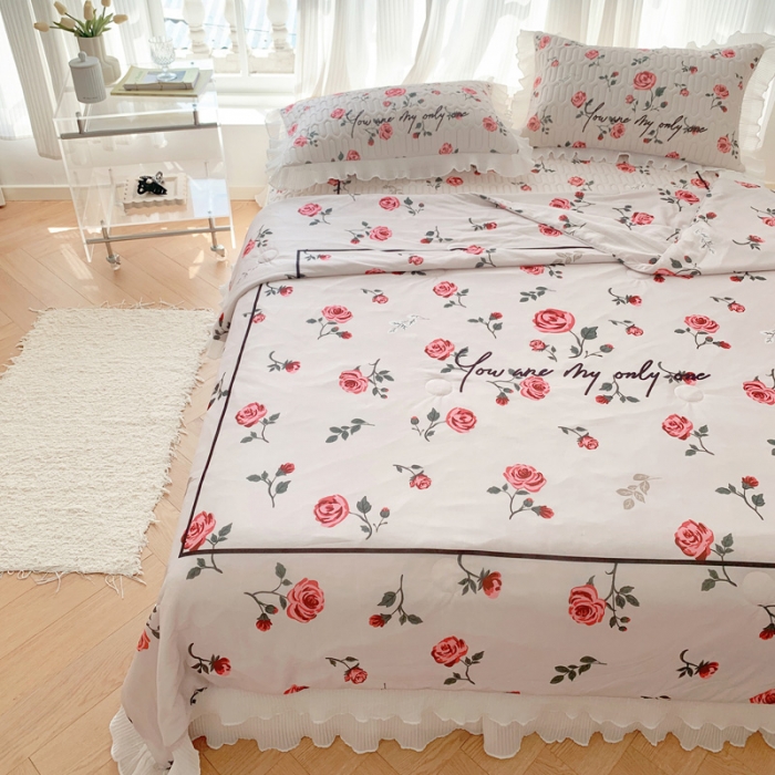 91家纺网 家纺一手货源 找家纺 (总)慕澄 2023新款大版雪纺床裙款乳胶凉席系列