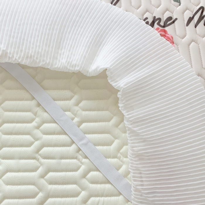 91家纺网 家纺一手货源 找家纺 慕澄 2023新款大版雪纺床裙款乳胶凉席系列 床裙款-半夏