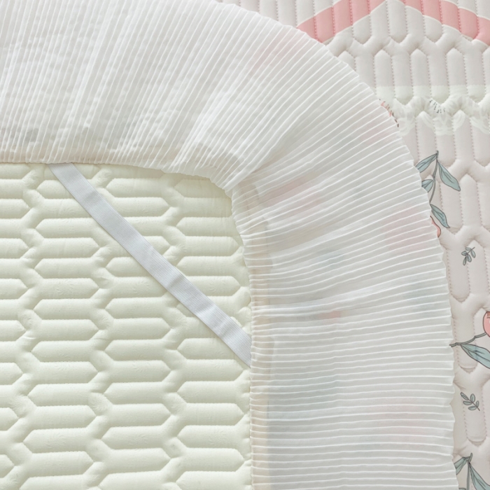 91家纺网 家纺一手货源 找家纺 慕澄 2023新款大版雪纺床裙款乳胶凉席系列 床裙款-扶摇