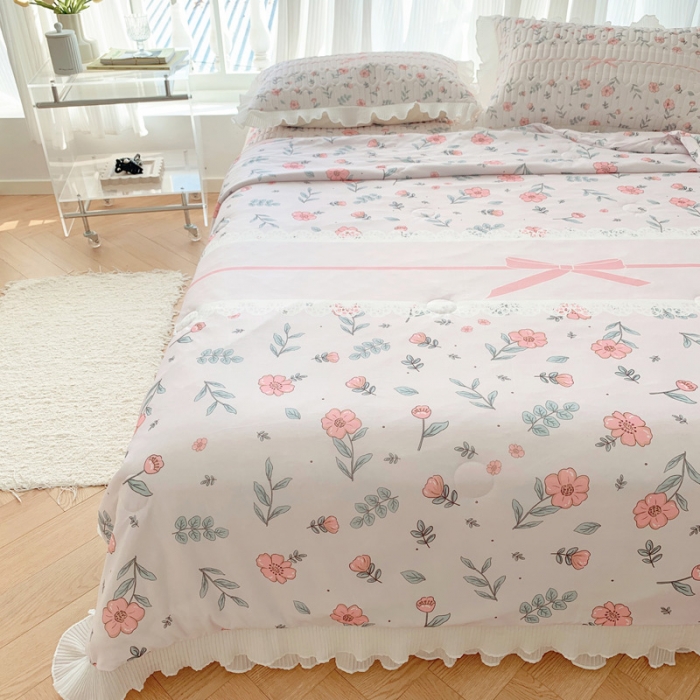 91家纺网 家纺一手货源 找家纺 慕澄 2023新款大版雪纺床裙款乳胶凉席系列 床裙款-扶摇