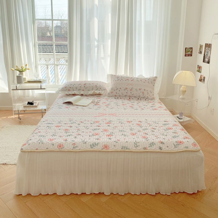 91家纺网 家纺一手货源 找家纺 慕澄 2023新款大版雪纺床裙款乳胶凉席系列 床裙款-扶摇