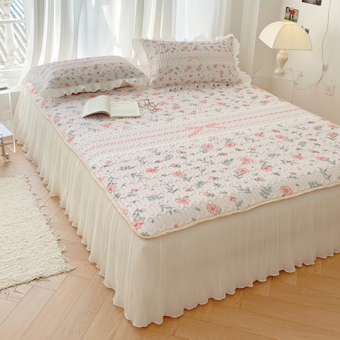 91家纺网 家纺一手货源 找家纺 慕澄 2023新款大版雪纺床裙款乳胶凉席系列 床裙款-扶摇