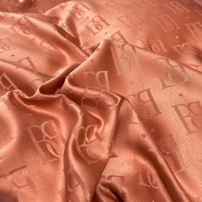 91家纺网 家纺一手货源 找家纺 慕晨 2023新款60S贡缎提花水洗真丝四件套 巴格莉-艾玛橙