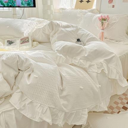 91家纺网 家纺一手货源 找家纺 静家居 2024 华夫格流苏球系列四件套