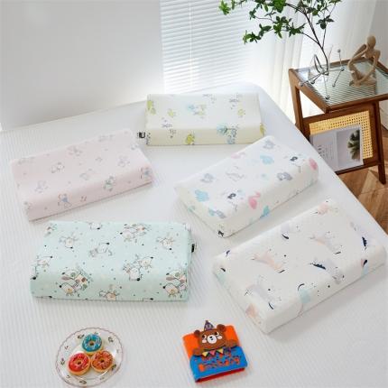 新款儿童乳胶枕头天然儿童乳胶枕幼儿园大童学生枕6岁以上全棉双层纱