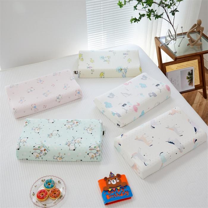 91家纺网 家纺一手货源 找家纺 新款儿童乳胶枕头天然儿童乳胶枕幼儿园大童学生枕6岁以上全棉双层纱