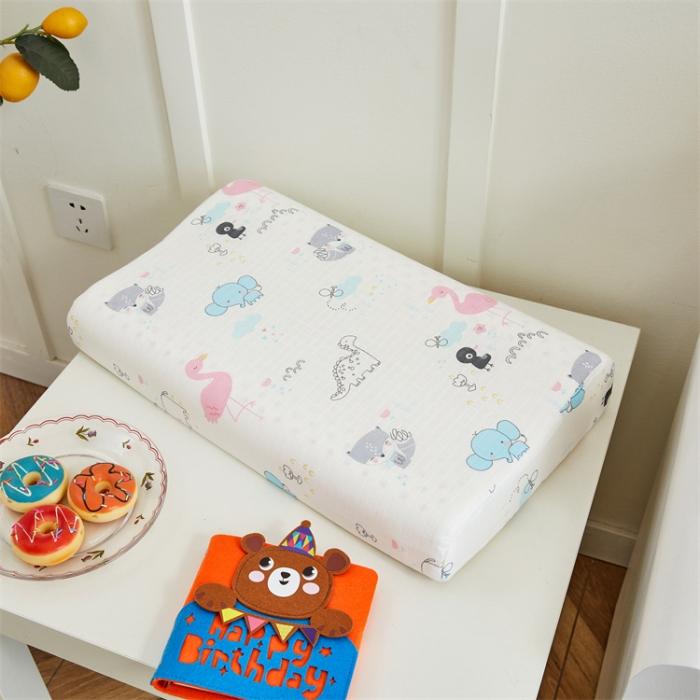 91家纺网 家纺一手货源 找家纺 新款儿童乳胶枕头天然儿童乳胶枕幼儿园大童学生枕6岁以上全棉双层纱