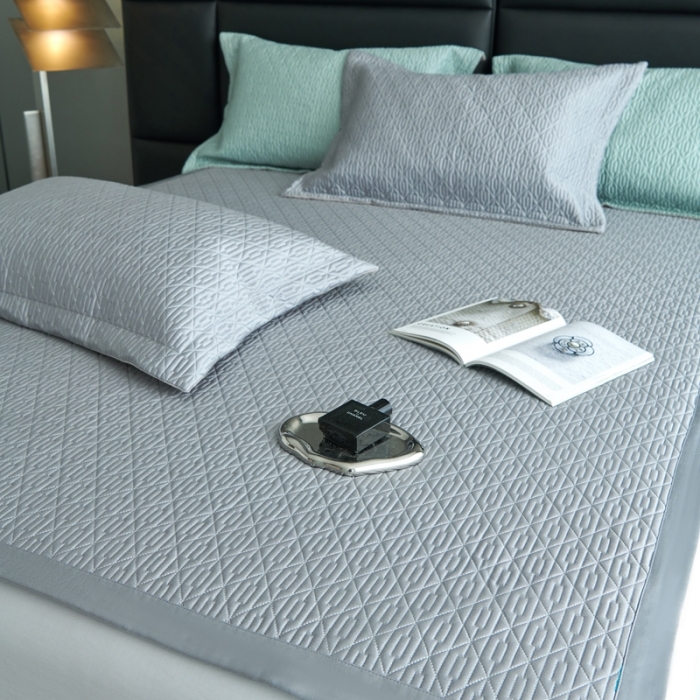 91家纺网 家纺一手货源 找家纺 （总）榻尚 2023新款纯竹纤维绗缝夏凉席空调席垫三件套