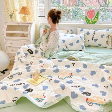 格子铺 2023新款全棉印花系列棉花夏被 快乐出游