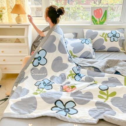 格子铺 2023新款全棉印花系列棉花夏被 快乐花语