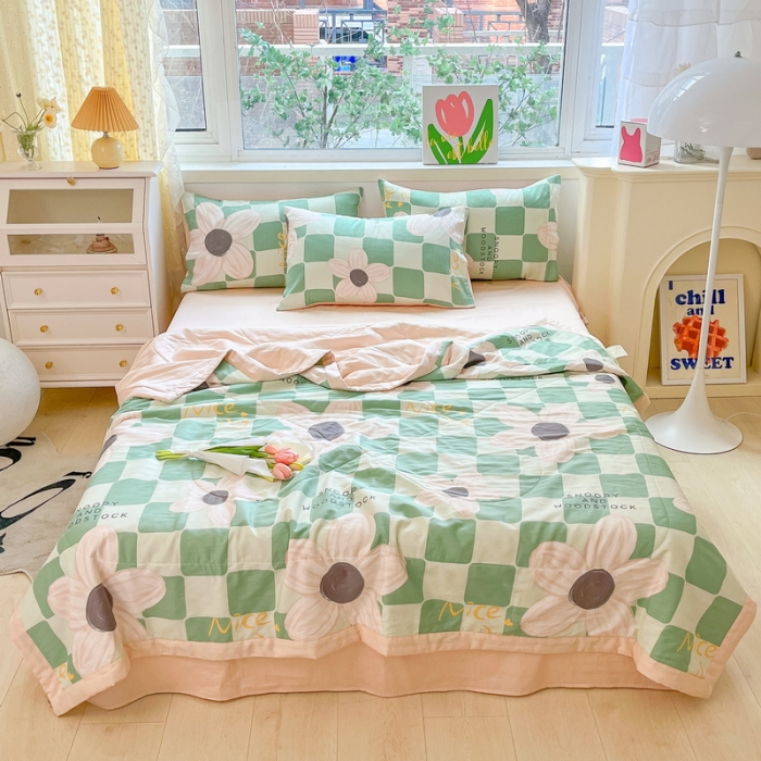 91家纺网 家纺一手货源 找家纺 格子铺 2023新款全棉印花系列棉花夏被 罗卡艺术