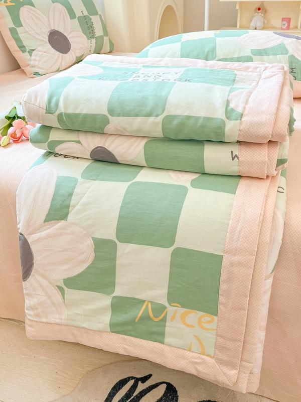 91家纺网 家纺一手货源 找家纺 格子铺 2023新款全棉印花系列棉花夏被 罗卡艺术