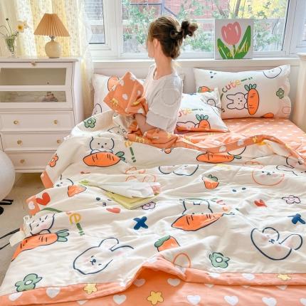 格子铺 2023新款全棉印花系列棉花夏被 萝卜兔