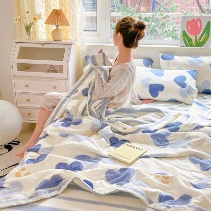 格子铺 2023新款全棉印花系列棉花夏被 枰然心动