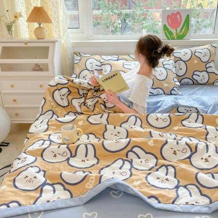 格子铺 2023新款全棉印花系列棉花夏被 淘气兔